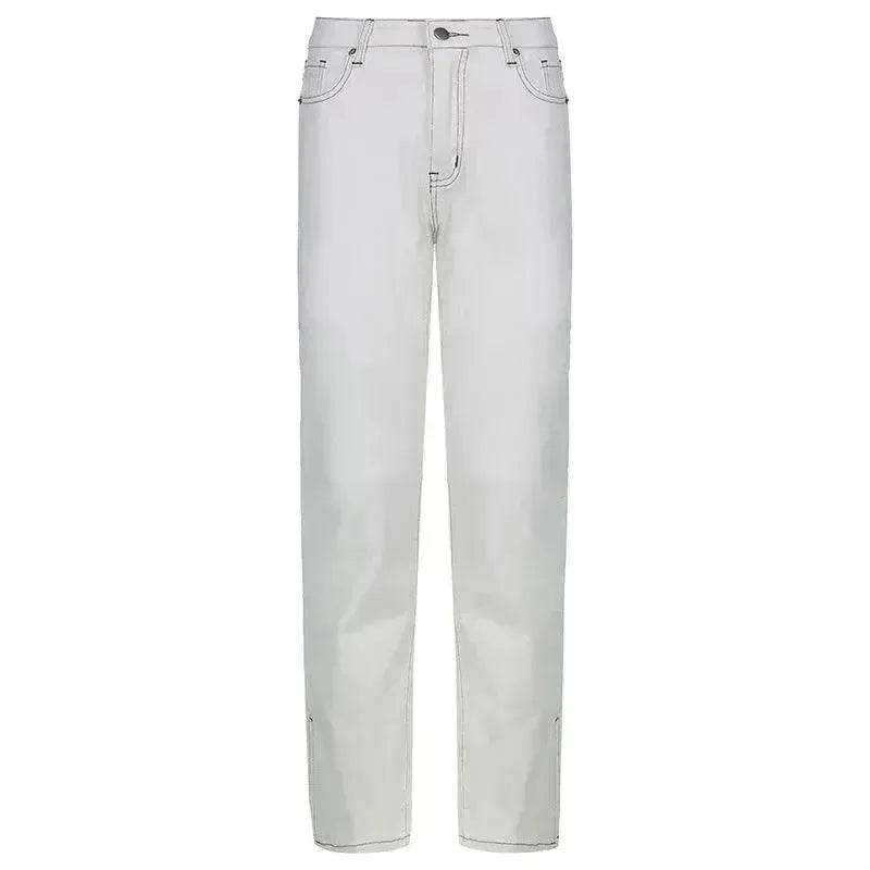 Street High Waist Slimming Denim Trousers Women