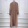 Muslim Dubai Middle East Arab Turkey Stitching Sleeved  Abaya Jacket Dress