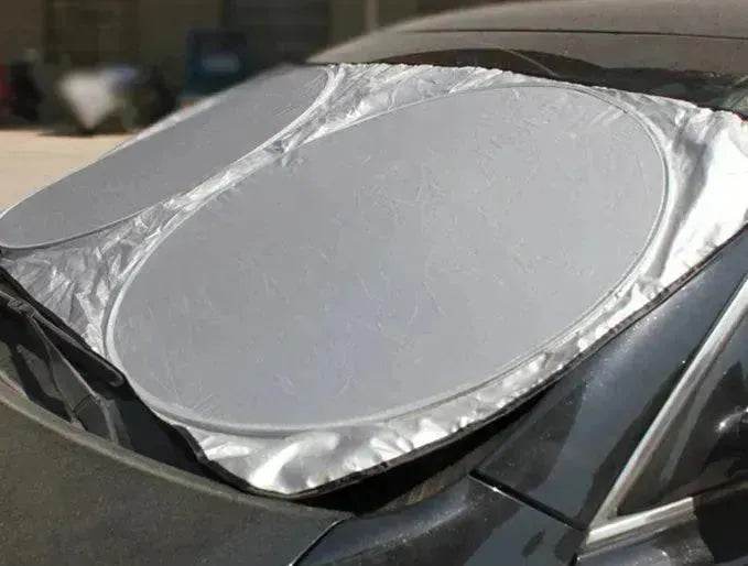 Sun block coated silver cloth material double circle
