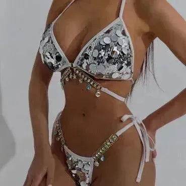 Swimsuit Sequined Costume Charming Backless Party Bikini