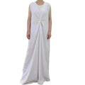 Temperament commute Middle East Arab Dubai Abaya Dress White Sleeveless Pleated Bottoming Vest Lined Dress