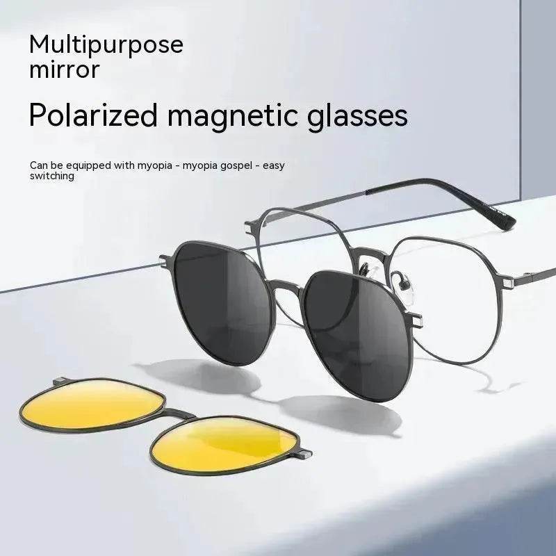 Three-in-One Polarized Sunglasses with Magnetic Suction