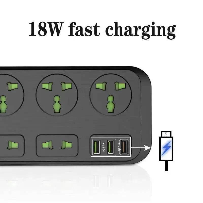 USB Power Strip Smart British Plug Multi-function Power Surge