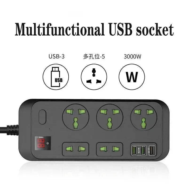 USB Power Strip Smart British Plug Multi-function Power Surge