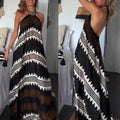 Women's Halterneck Printed Expansion Skirt For Vacation Beach Dress