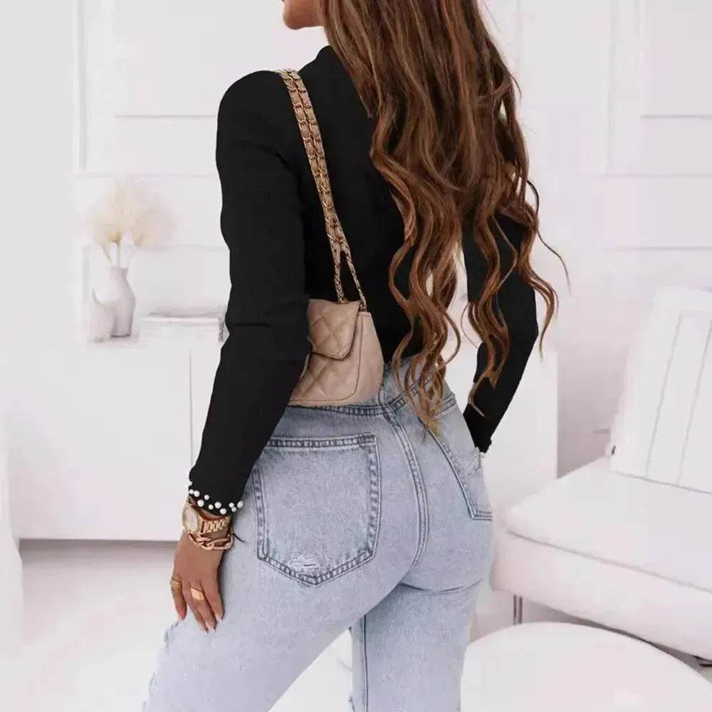 Women's Long-sleeved Tight Thread Top