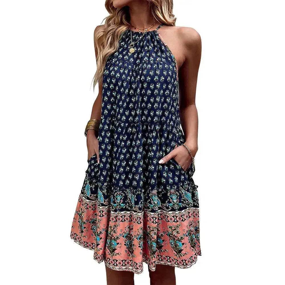 Women's Printed Wear Bohemian Casual Vacation Beach Style Independent Station Skirt