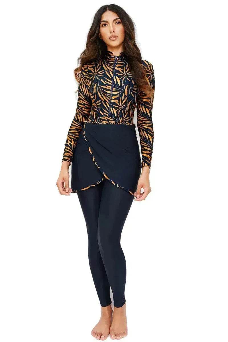 Zipper Arab  Swimsuit Burkini Women