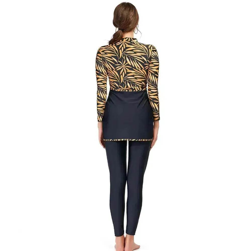 Zipper Arab  Swimsuit Burkini Women